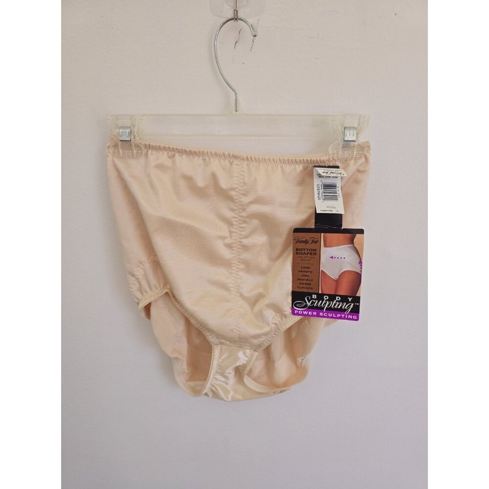 Vanity Fair Vintage High Brief Panties XL Body Sculpting Pinup Pin Up Beige Nude